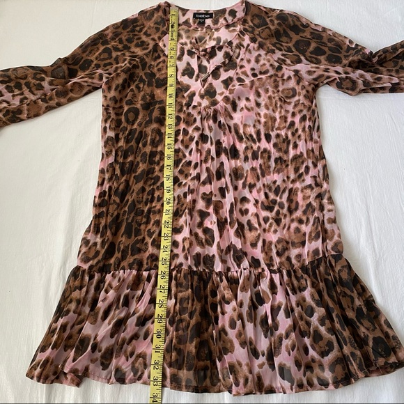 Bebe Popsy Tunic IAK Animal Sorbet print medium Sheer Lightweight Y2K France - Picture 8 of 9